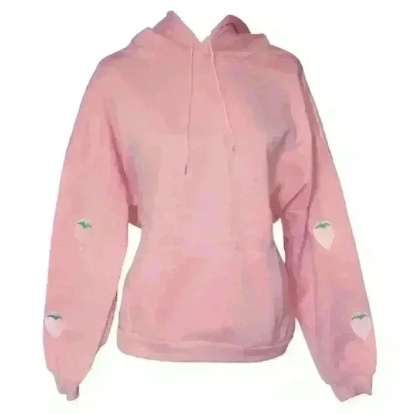 Strawberry Sleeve Pink Hoodie for Women - Picture 3 of 4